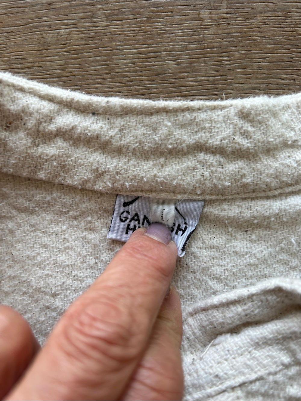 Ganni Cream Textured Henley with Chest Pocket - Picture 2 of 7